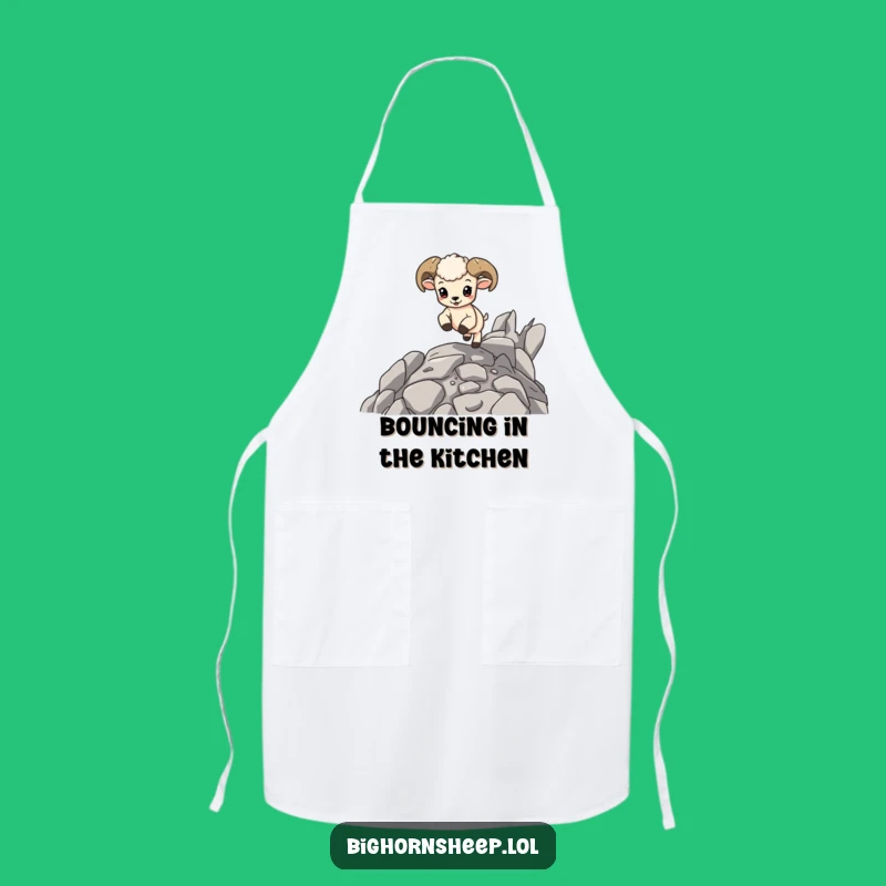 Funny Bouncing Bighorn Cub Apron - Kitchen Fun for Energetic Cooks
