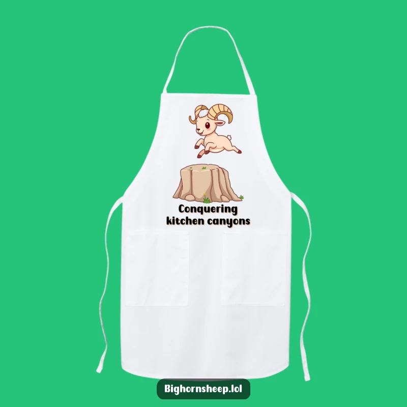 Funny Bighorn Sheep Leaping Canyon Apron a Chef's Adventurous Gift