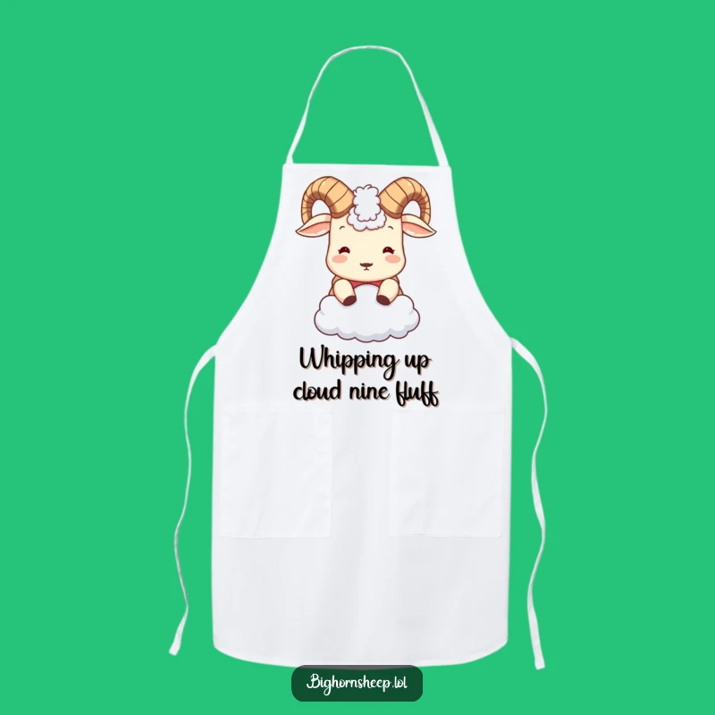 Funny Bighorn Sheep Cloud Headbutt Apron - Chef's Hilarious Kitchen Companion