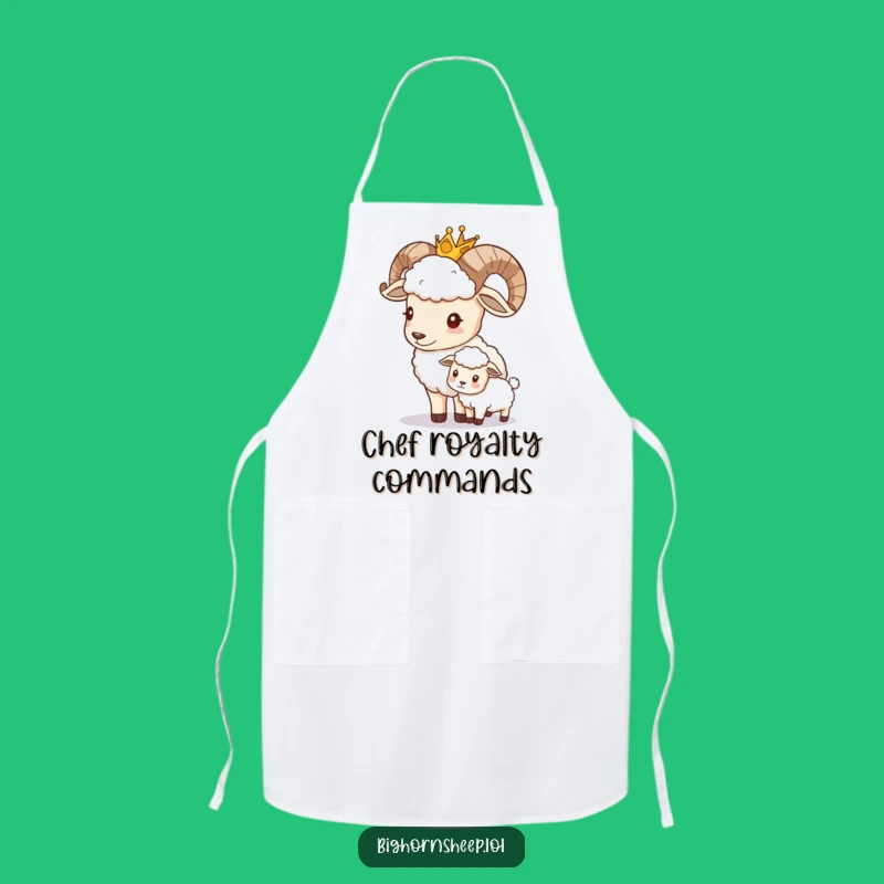 Funny Bighorn Sheep Royal Apron: Chef's Gift for Gentle Leadership