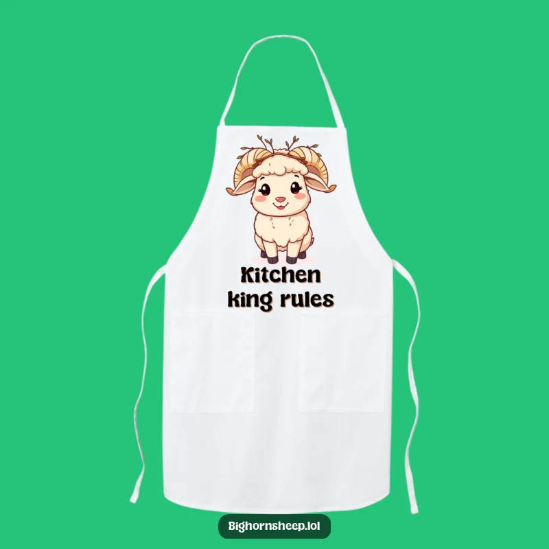 Funny Bighorn Sheep Twig Crown Apron: Cook with Nature's Smile!
