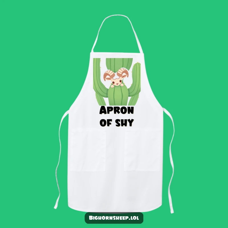 Funny Shy Bighorn Sheep Cactus Apron - Hilarious Kitchen Gift for Cooks