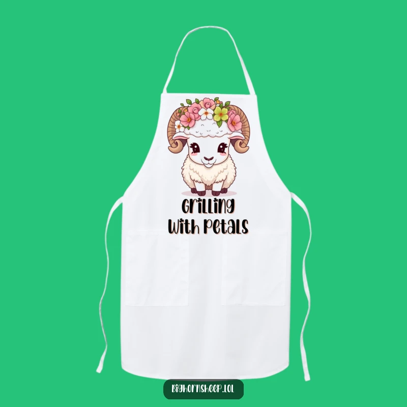 Funny Apron: Sheep Adjusts Crown, Cook with Mountain Humor, Funny Gift!