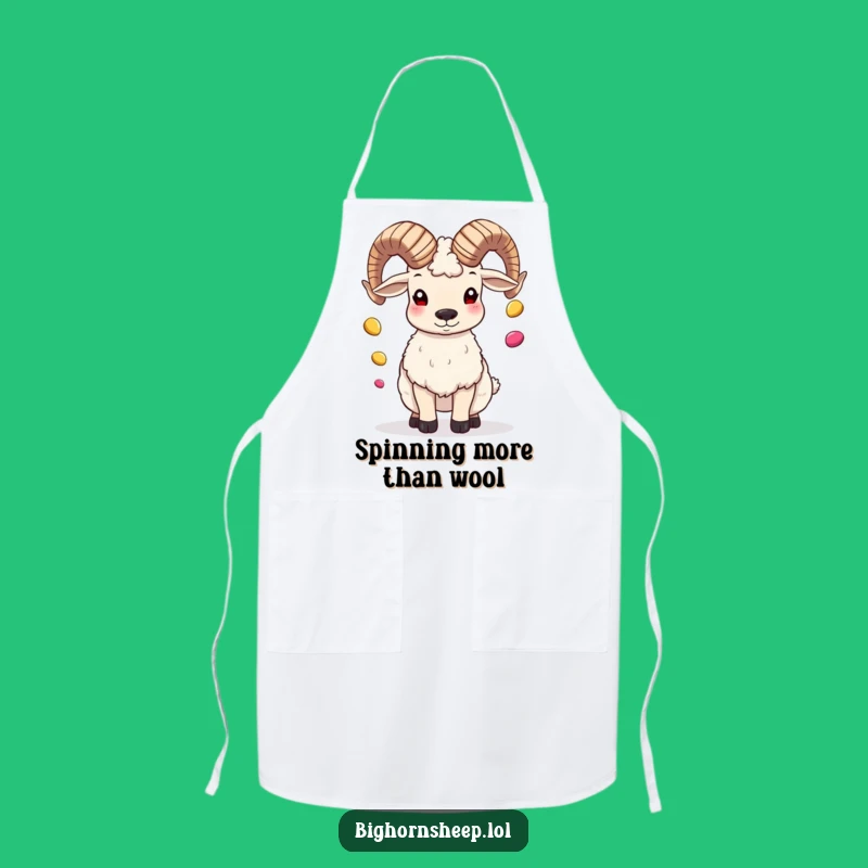 Funny Bighorn Sheep Juggling Pebbles Apron, Kitchen Fun, Great Funny Gift