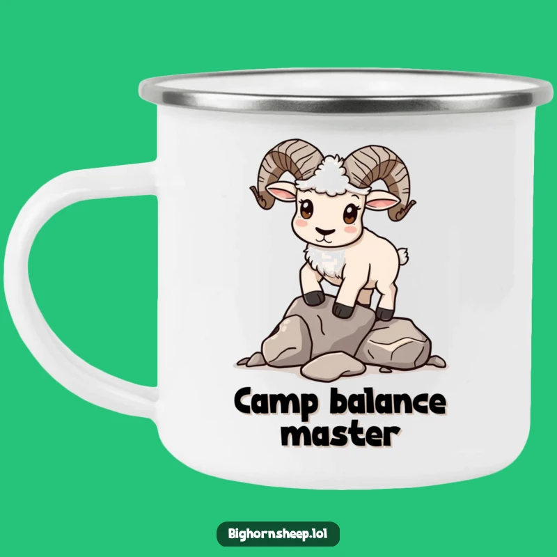 Funny Determined Bighorn Sheep Balancing Rocks Camping Mug - Adventure Humor Drinkware
