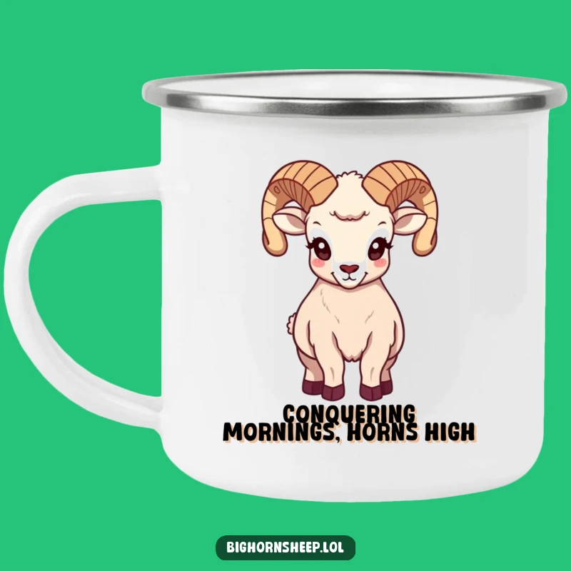Funny Majestic Bighorn Sheep Camping Mug, Durable Hilarious Gift for Outdoor Royalty