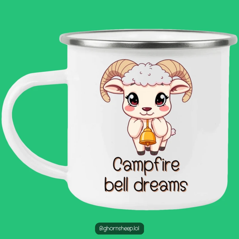 Funny Bighorn Sheep Bell Camping Mug - Curious Eyes Design