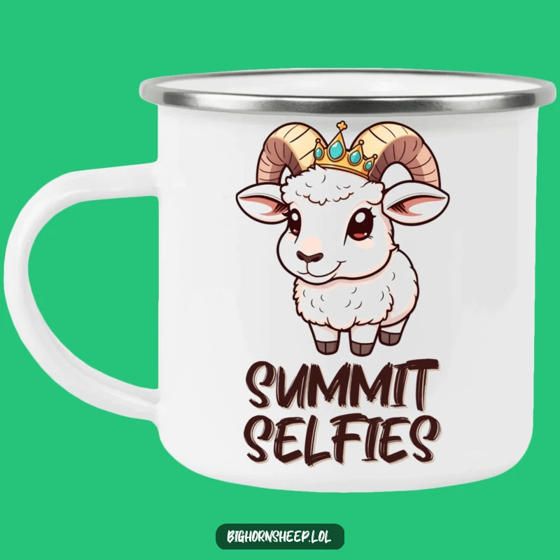 Funny Bighorn Sheep Crown Slide Camping Mug - Adventure Humor Drinkware