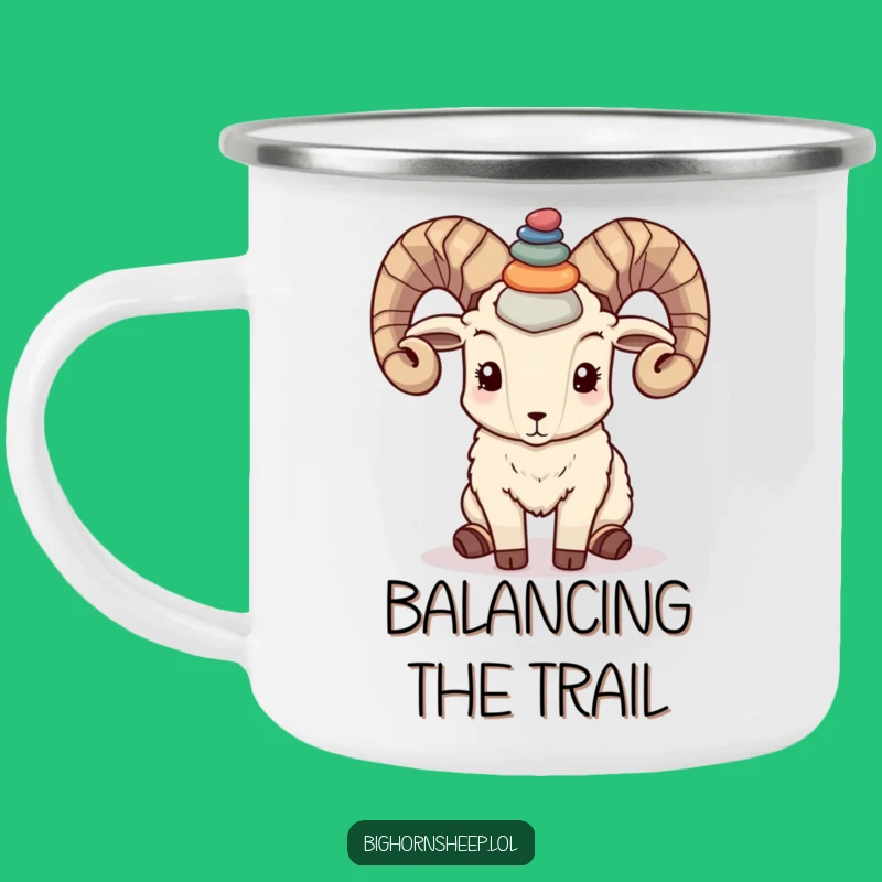 Funny Bighorn Sheep Pebble Camping Mug: Steady Sips for Outdoor Peace