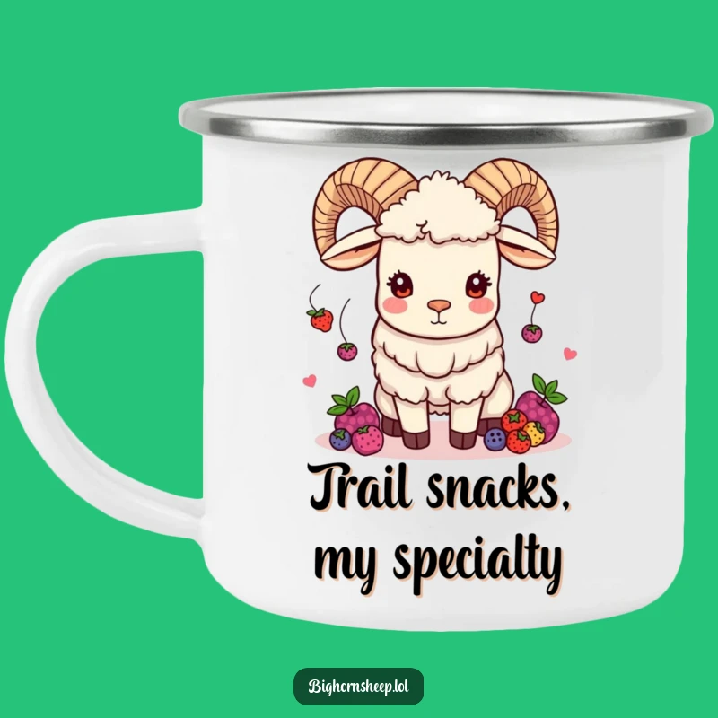 Funny Juggling Bighorn Sheep Camping Mug: Berry Fun for Outdoor Adventures!
