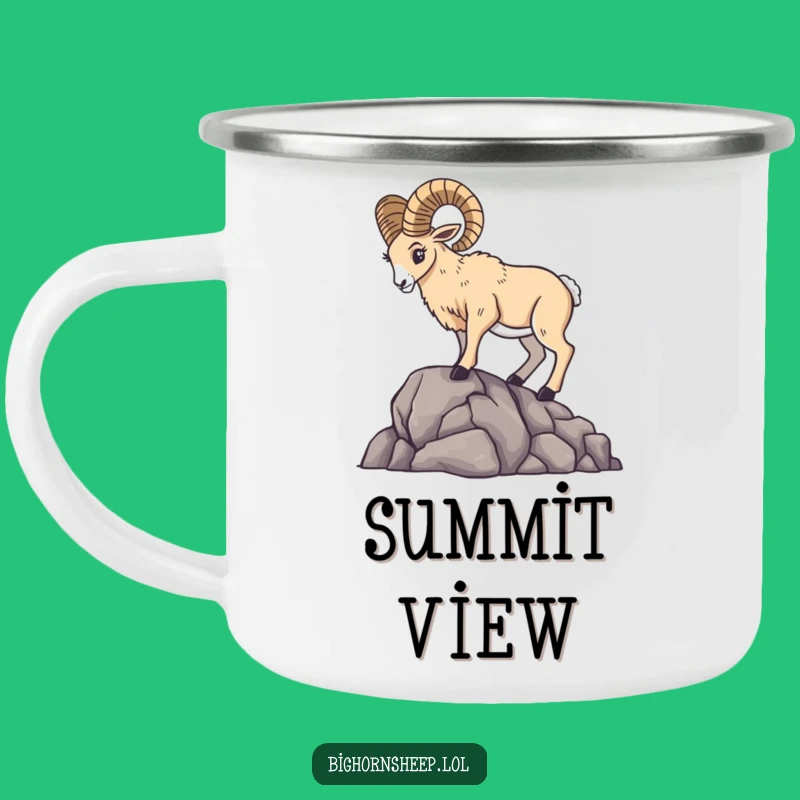 Dramatic Bighorn Sheep Camp Mug - Majestic Humor for Outdoor Adventures