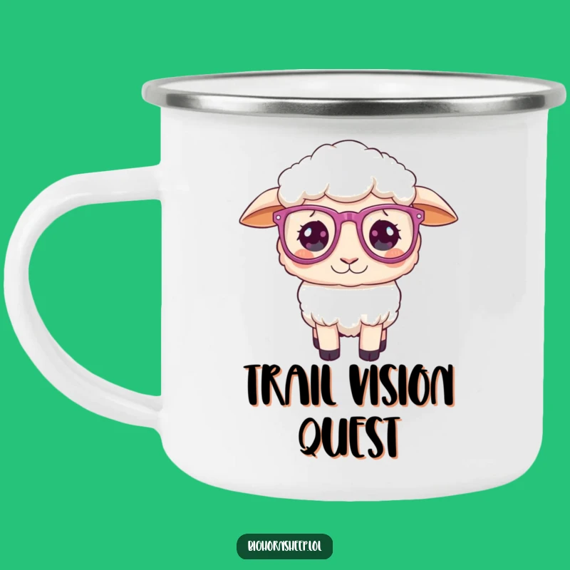 Funny Confused Sheep Sparkly Glasses Camping Mug - Bewildered Adventure Drinkware