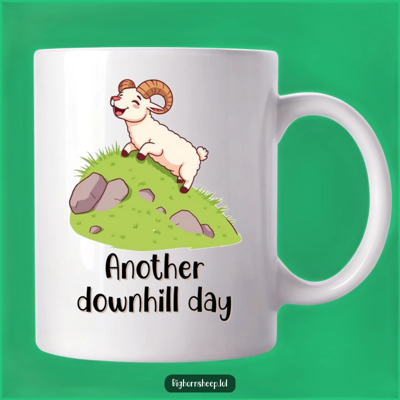 Funny Bighorn Sheep Sliding Mug, Pure Joy Animal Fun, Perfect Funny Gift