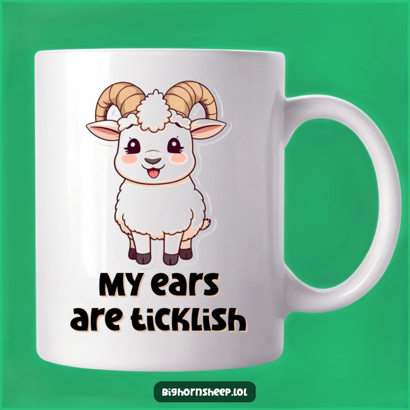 Funny Bighorn Sheep Giggle Mug - Hilarious Wooly Ear Muff Gift for Sheep Lovers