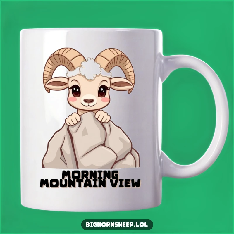 Funny Bighorn Sheep Mug: Curious Mountain Peak Peek - Nature Gift