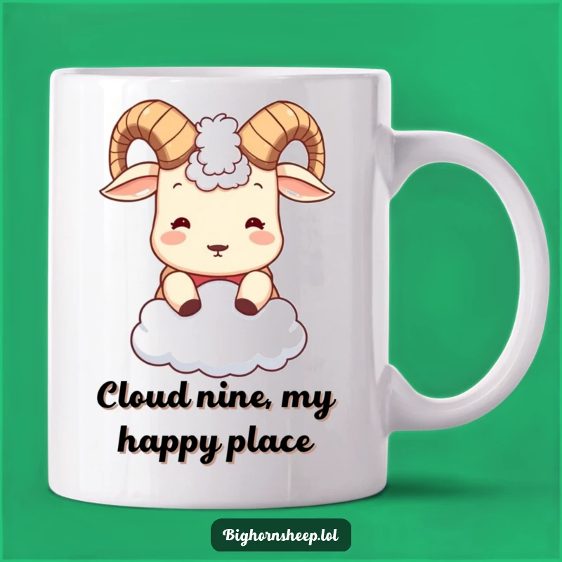 Funny Cloud Headbutt Bighorn Sheep Mug - Adorable & Hilarious Gift for Sheep Lovers
