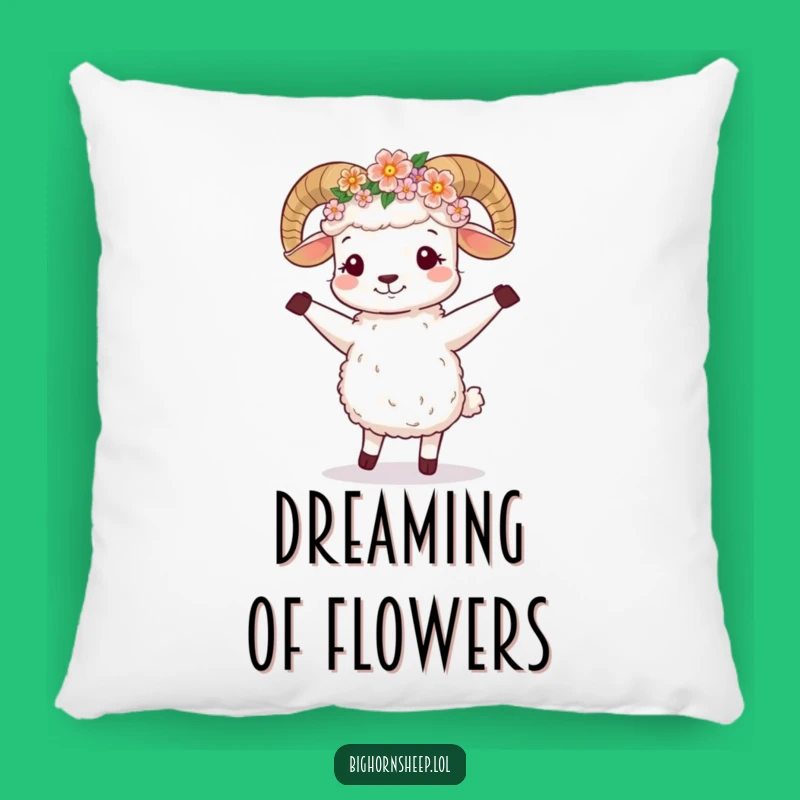 Funny Dancing Bighorn Sheep Flower Crown Pillow - Cozy Happy Cushion