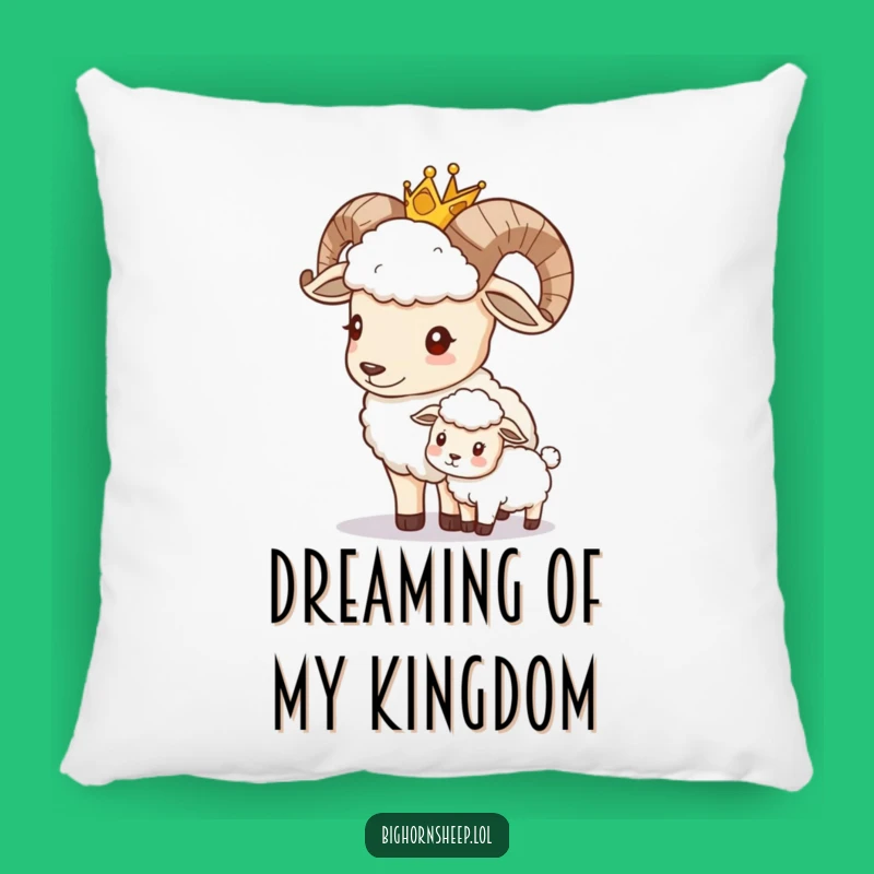Funny Bighorn Sheep King Pillow: Comfy Cushion for Gentle Rulers