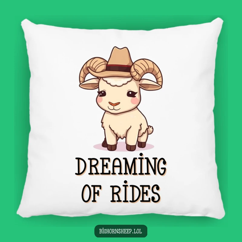 Funny Cowboy Bighorn Sheep Pillow - Cozy Winking Rancher Cushion Gift