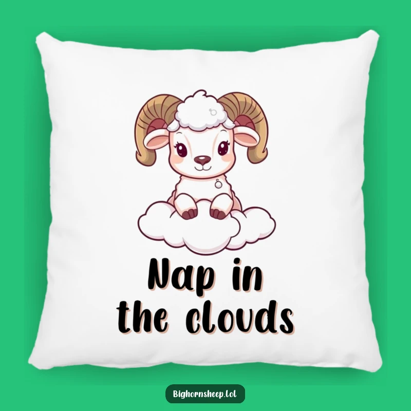 Funny Bighorn Sheep Cloud Pillow - Adorable Peek-a-Boo Comfort