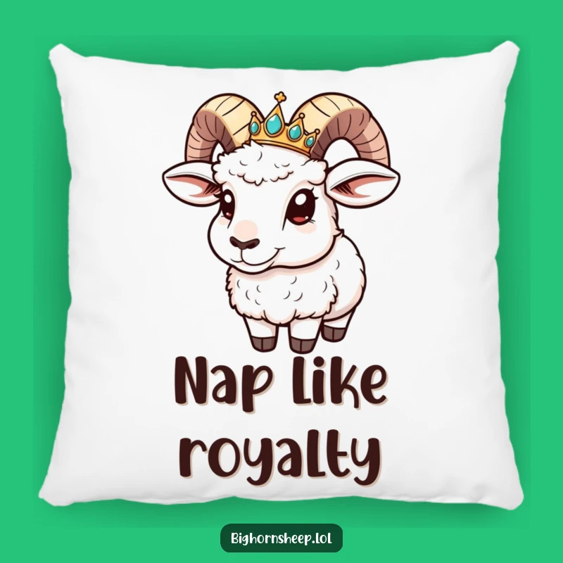 Funny Bighorn Sheep Crown Slide Pillow - Comfy Couch Cushion