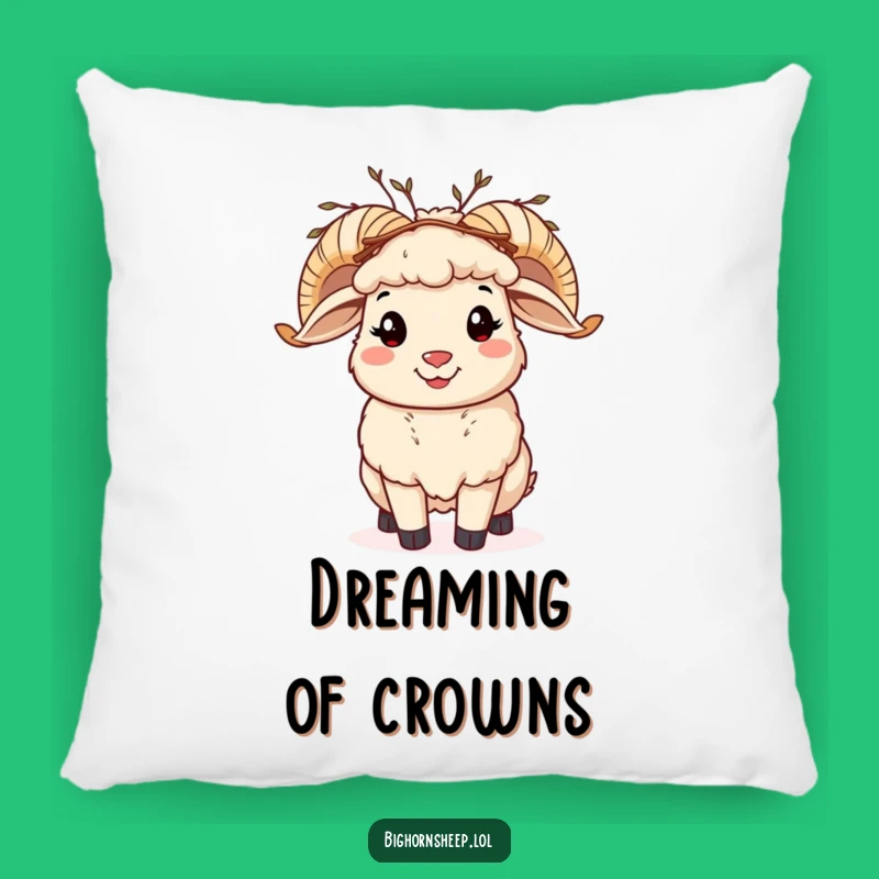 Funny Bighorn Sheep Twig Crown Pillow: Cuddle Up with Woodland Charm!