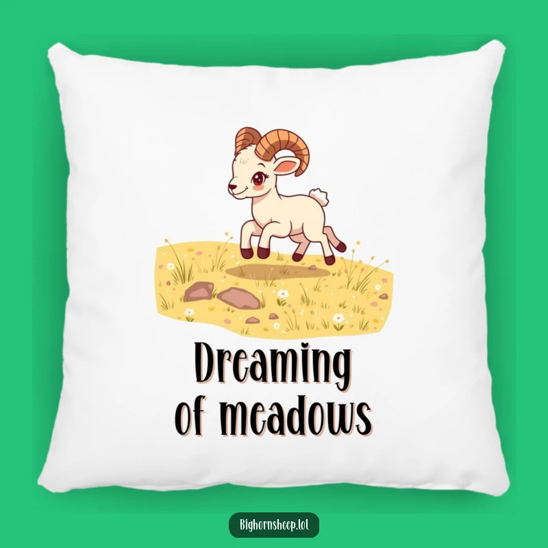 Funny Bounding Bighorn Sheep Cub Pillow - Cozy & Energetic Comfort!