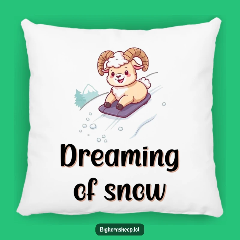 Funny Giggling Bighorn Sheep Pillow - Hilarious Snowy Adventure Comfort Gift