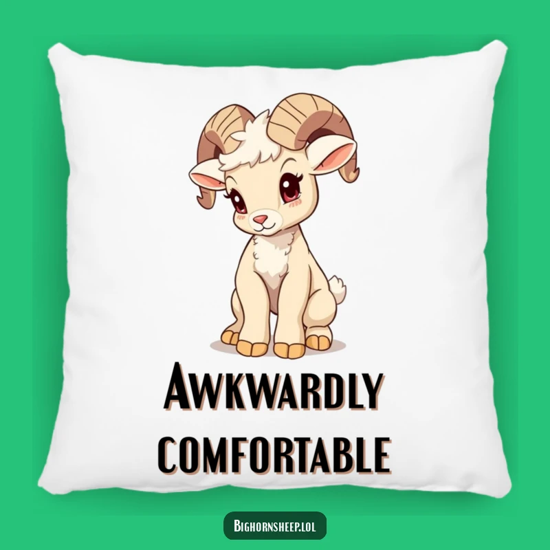 Funny Wobbly Bighorn Sheep Cub Pillow - Cozy & Comical Comfort!