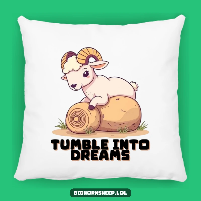 Funny Tumbleweed Nudge Bighorn Sheep Pillow - Cozy Comfort with Desert Charm