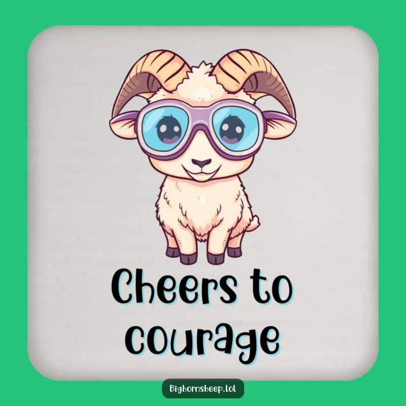 Funny Bighorn Sheep Goggles Coaster - Adventurous Explorer Humorous Table Protector Gift