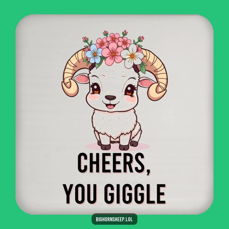 Funny Giggling Sheep Coaster Set: Protect Surfaces with Floral Joy!