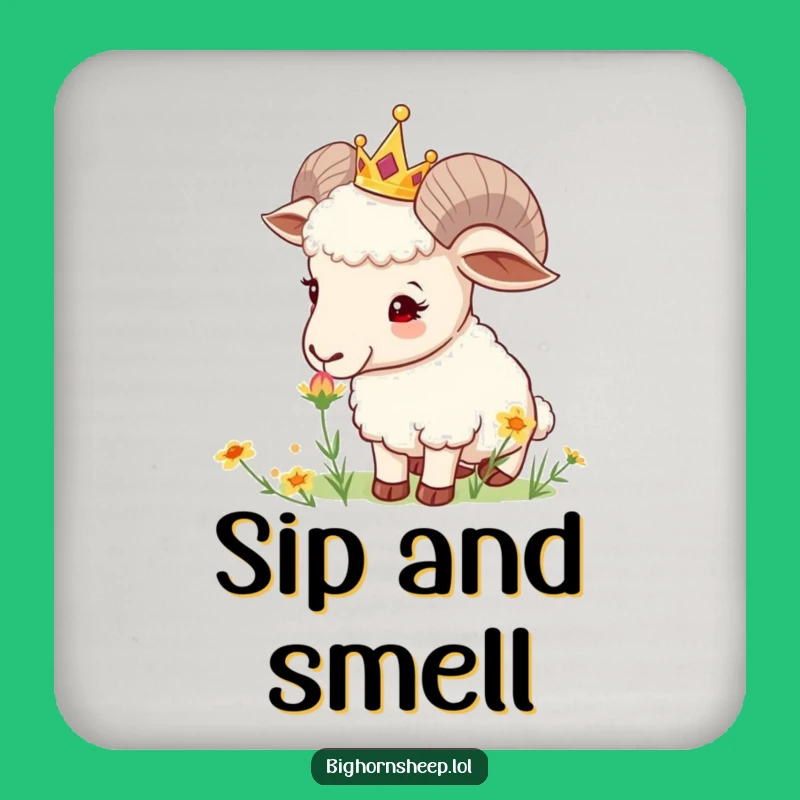 Funny Crowned Sheep Coaster Set: Protect Surfaces with Natural Charm!