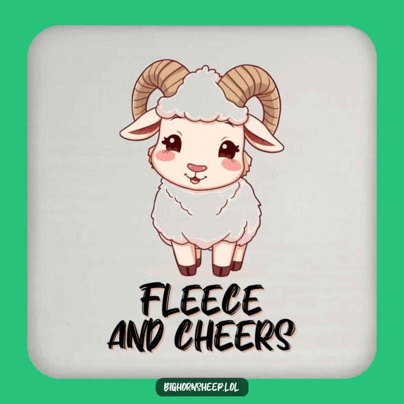 Funny Winking Bighorn Sheep Coaster - Stylish Protection with Hilarious Charm