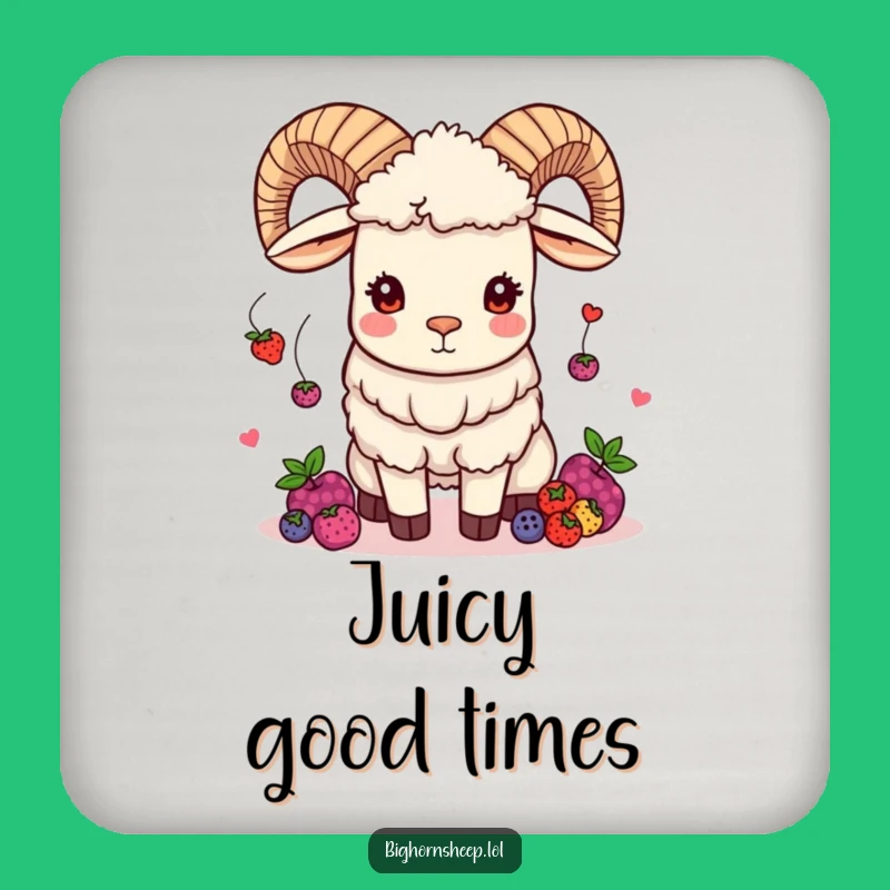 Funny Juggling Bighorn Sheep Coaster: Protect Surfaces with Berry Hilarious Style!