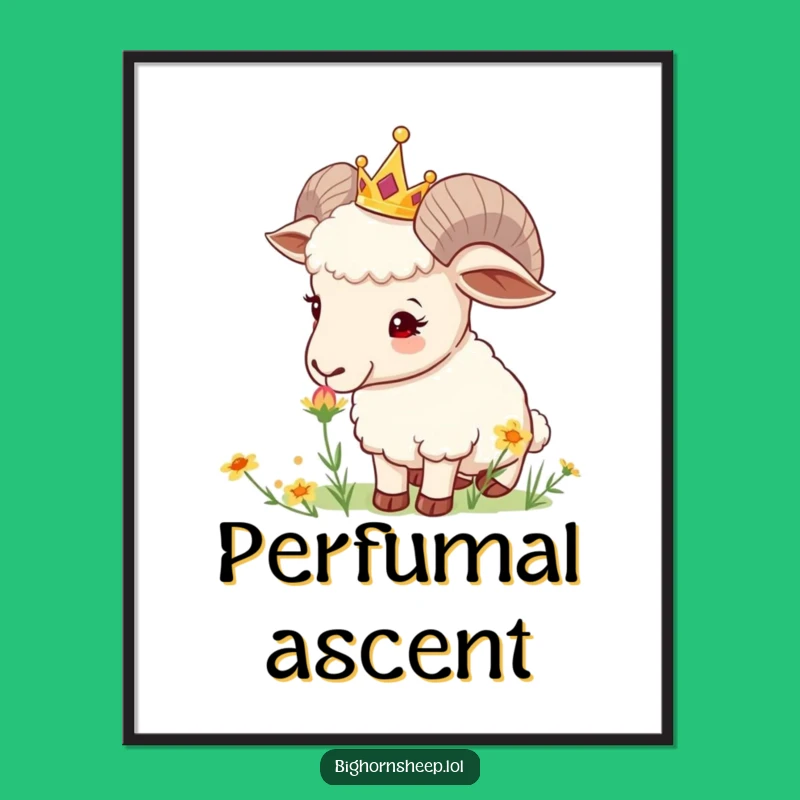 Funny Crowned Sheep Poster: Charming Wall Art for Gentle Souls!