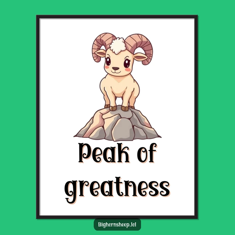 Funny Proud Bighorn Sheep Poster - Majestic Wall Art & Hilarious Achievement Gift