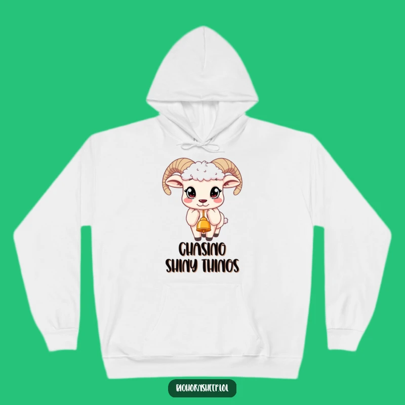 Cozy Funny Bighorn Sheep Bell Hoodie - Curious Eyes Design