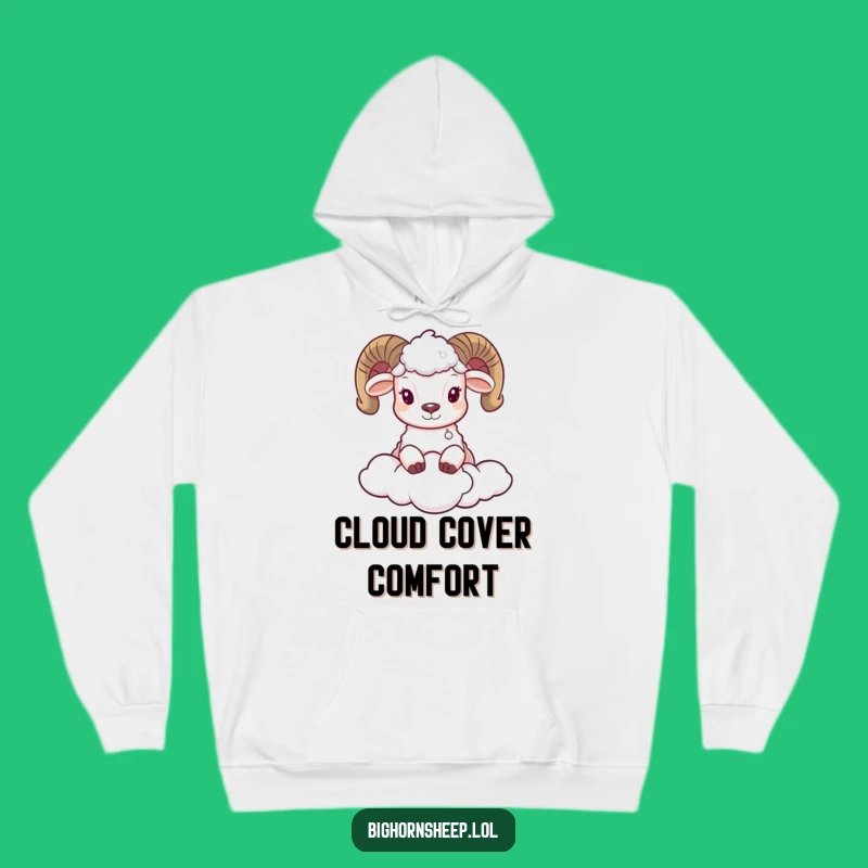 Cozy Funny Bighorn Sheep Cloud Hoodie - Adorable Peek-a-Boo Design