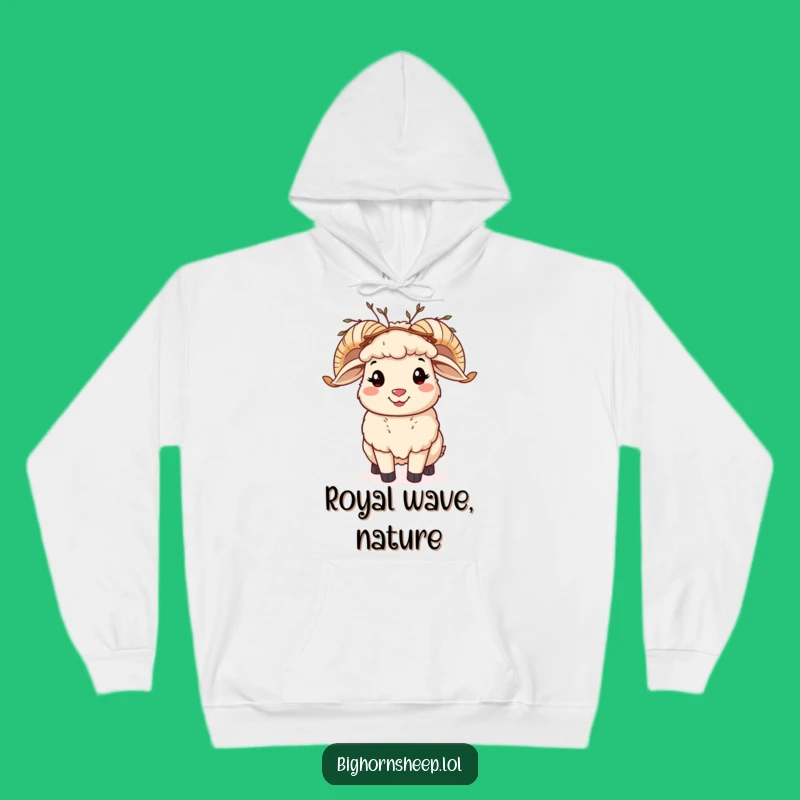 Cozy Funny Bighorn Sheep Twig Crown Hoodie: Stay Warm and Wonderful!