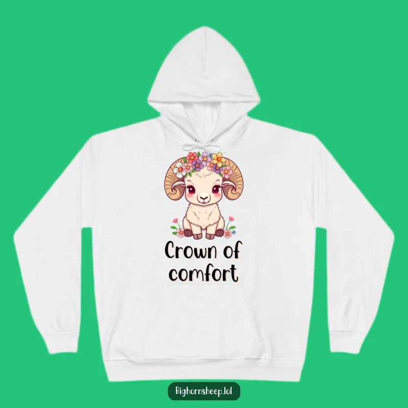 Cozy Funny Flower Crown Sheep Hoodie, Peaceful Comfort, Perfect Funny Gift