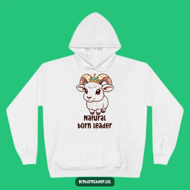 Funny Bighorn Sheep Crown Slide Hoodie - Cozy Comical Mountain Animal Wear