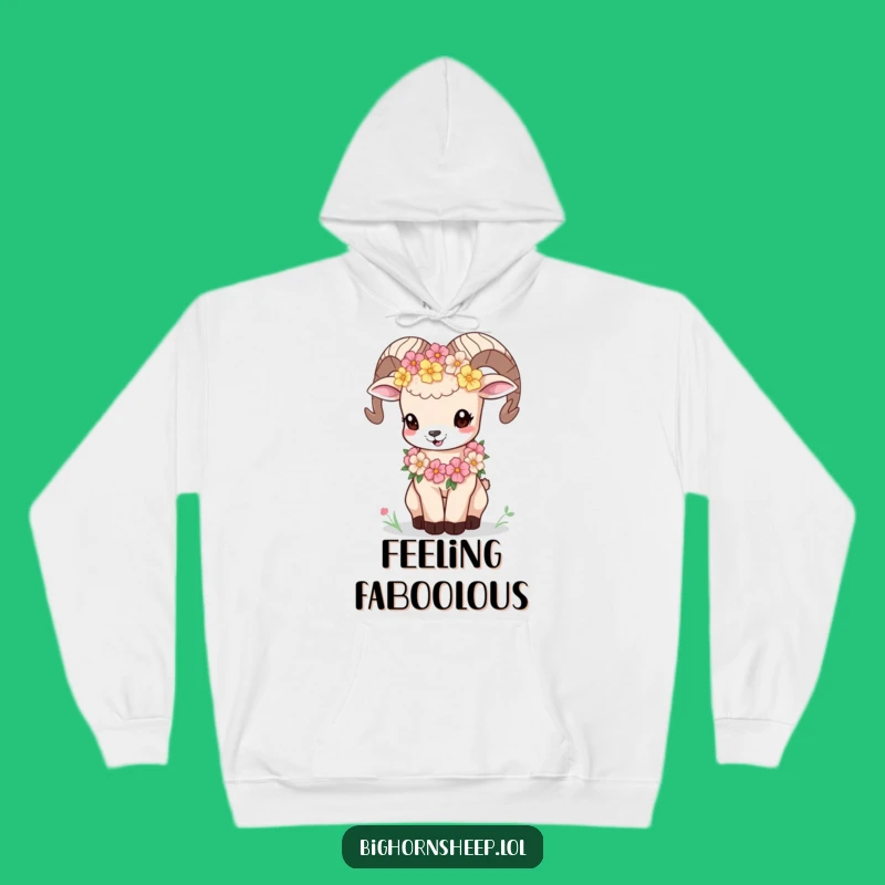 Funny Bighorn Sheep Cub Flower Garland Hoodie - Cozy Cute Cub Sweatshirt Gift