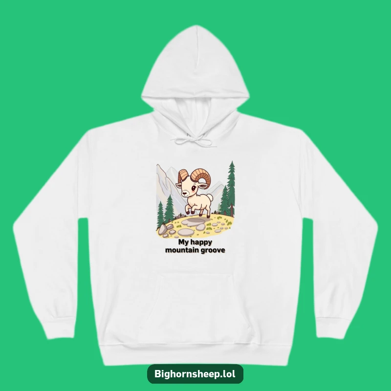 Funny Skipping Bighorn Sheep Hoodie, Warm Hilarious Gift for Active Souls