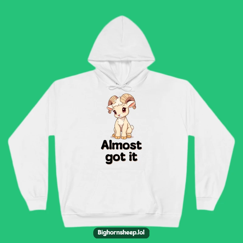 Funny Wobbly Bighorn Sheep Cub Hoodie - Cozy & Comical Support!