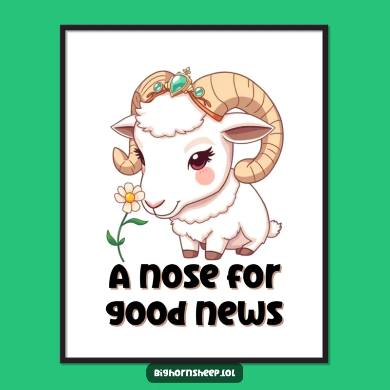 Bighorn Sheep Wall Art Free Printable: Curious Jeweled Headband Downloadable Decor