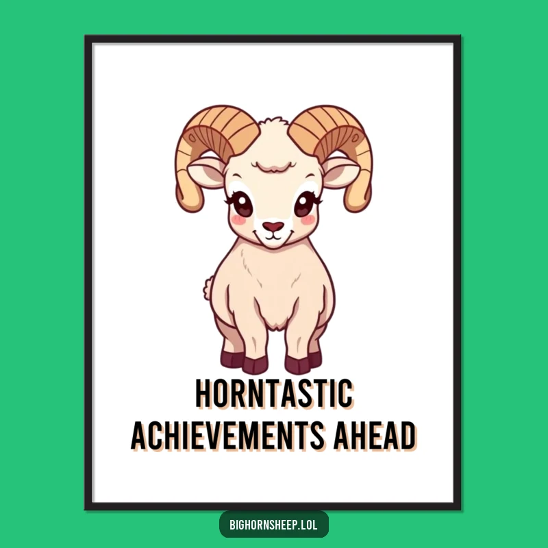 Free Printable Funny Bighorn Sheep Wall Art - Majestic Pose Downloadable Decor Aura.
