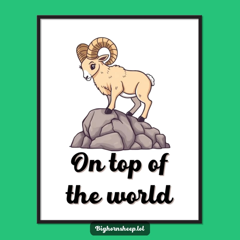 Free Printable Wall Art: Dramatic Bighorn Sheep Pose! Funny Downloadable Decor!