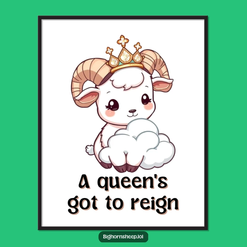 Funny Bighorn Sheep Wall Art Free Printable: Royal Headbutt Downloadable Decor