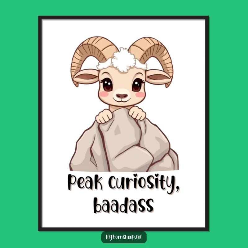 Funny Free Printable Wall Art: Sheep Mountain Curiosity Downloadable Decor